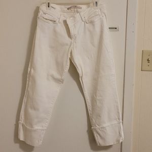 White denim capris